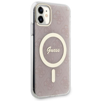 Guess GUHMN61H4STP iPhone 11 6,1" růžový/růžový pevný obal 4G MagSafe