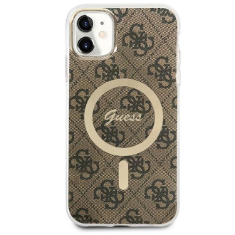 Guess GUHMN61H4STW iPhone 11 6,1" hnědý/hnědý pevný obal 4G MagSafe
