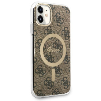Guess GUHMN61H4STW iPhone 11 6,1" hnědý/hnědý pevný obal 4G MagSafe