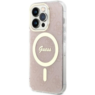 Guess GUHMP14LH4STP iPhone 14 Pro 6,1" růžový/růžový pevný obal 4G MagSafe