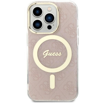 Guess GUHMP14LH4STP iPhone 14 Pro 6,1" růžový/růžový pevný obal 4G MagSafe