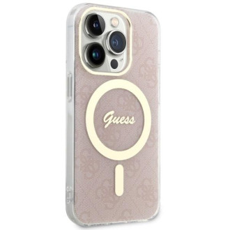 Guess GUHMP14LH4STP iPhone 14 Pro 6,1" růžový/růžový pevný obal 4G MagSafe