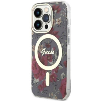 Guess GUHMP14LHCFWSA iPhone 14 Pro 6,1" zelený/khaki pevný obal Flower MagSafe