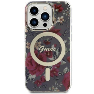 Guess GUHMP14LHCFWSA iPhone 14 Pro 6,1" zelený/khaki pevný obal Flower MagSafe