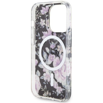 Guess GUHMP14LHCFWSK iPhone 14 Pro 6,1" černo/černé pevné pouzdro Flower MagSafe