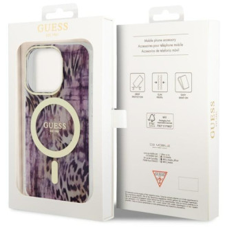 Guess GUHMP14LHLEOPWP iPhone 14 Pro 6,1" růžový/růžový pevný obal Leopard MagSafe