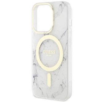 Guess GUHMP14LPCUMAH iPhone 14 Pro 6,1" bílý/bílý pevný obal Marble MagSafe