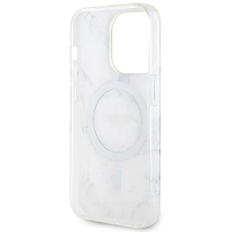 Guess GUHMP14LPCUMAH iPhone 14 Pro 6,1" bílý/bílý pevný obal Marble MagSafe