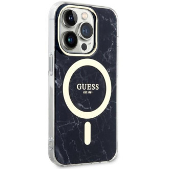 Guess GUHMP14LPCUMAK iPhone 14 Pro 6,1" černo/černé pevné pouzdro Marble MagSafe