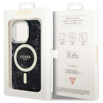 Guess GUHMP14LPCUMAK iPhone 14 Pro 6,1" černo/černé pevné pouzdro Marble MagSafe