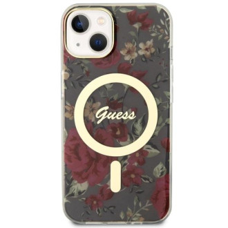 Guess GUHMP14MHCFWSA iPhone 14 Plus 6,7" zelený/khaki pevný obal Flower MagSafe