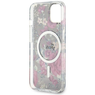 Guess GUHMP14MHCFWSA iPhone 14 Plus 6,7" zelený/khaki pevný obal Flower MagSafe