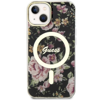 Guess GUHMP14MHCFWSK iPhone 14 Plus 6,7" černo/černé pevné pouzdro Flower MagSafe