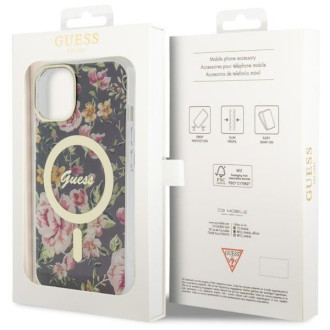 Guess GUHMP14MHCFWSK iPhone 14 Plus 6,7" černo/černé pevné pouzdro Flower MagSafe