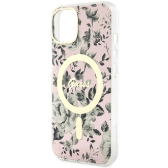 Guess GUHMP14MHCFWSP iPhone 14 Plus 6,7" růžové/růžové pevné pouzdro Flower MagSafe