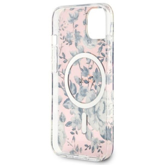 Guess GUHMP14MHCFWSP iPhone 14 Plus 6,7" růžové/růžové pevné pouzdro Flower MagSafe