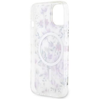 Guess GUHMP14MHCFWST iPhone 14 Plus 6,7" průhledný pevný obal Flower MagSafe