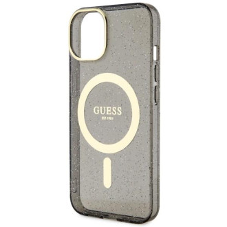 Guess GUHMP14MHCMCGK iPhone 14 Plus 6,7" černo/černé pevné pouzdro Glitter Gold MagSafe