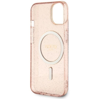 Guess GUHMP14MHCMCGP iPhone 14 Plus 6,7" růžové/růžové pevné pouzdro Glitter Gold MagSafe