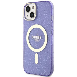 Guess GUHMP14MHCMCGU iPhone 14 Plus 6,7" fialový/fialový pevný obal Glitter Gold MagSafe