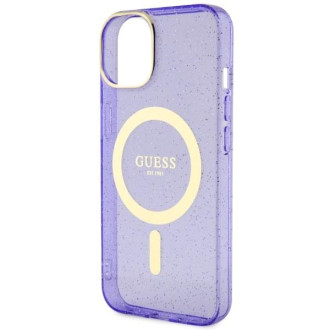 Guess GUHMP14MHCMCGU iPhone 14 Plus 6,7" fialový/fialový pevný obal Glitter Gold MagSafe