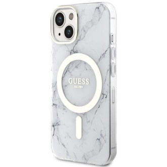Guess GUHMP14MPCUMAH iPhone 14 Plus 6,7" bílý/bílý pevný obal Marble MagSafe