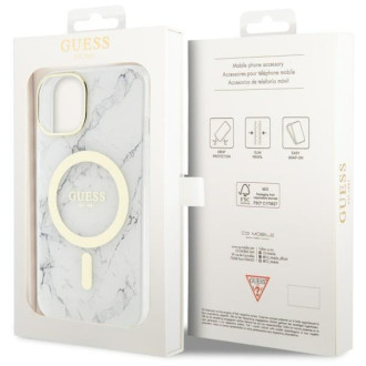 Guess GUHMP14MPCUMAH iPhone 14 Plus 6,7" bílý/bílý pevný obal Marble MagSafe