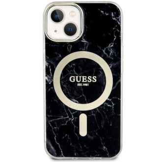 Guess GUHMP14SPCUMAK iPhone 14 6,1&quot; černo/černé pevné pouzdro Marble MagSafe