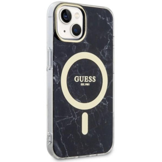 Guess GUHMP14SPCUMAK iPhone 14 6,1&quot; černo/černé pevné pouzdro Marble MagSafe