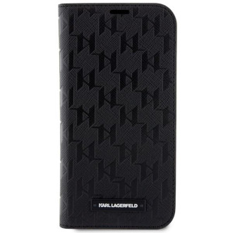 Karl Lagerfeld KLBKP14LSAKLHPK iPhone 14 Pro 6,1" knihovna černá/černá Saffiano Monogram