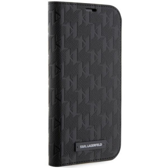 Karl Lagerfeld KLBKP14LSAKLHPK iPhone 14 Pro 6,1" knihovna černá/černá Saffiano Monogram