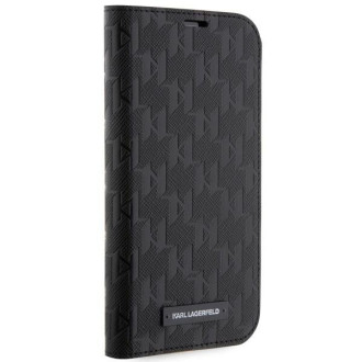 Karl Lagerfeld KLBKP14SSAKLHPK iPhone 14 6,1&quot; knihovna černá/černá Saffiano Monogram