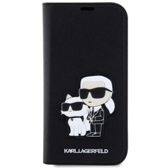 Karl Lagerfeld KLBKP14SSANKCPK iPhone 14 6,1&quot; knihovna černá/černá Saffiano Karl &amp; Choupette