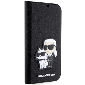 Karl Lagerfeld KLBKP14SSANKCPK iPhone 14 6,1&quot; knihovna černá/černá Saffiano Karl &amp; Choupette