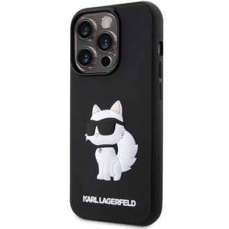 Karl Lagerfeld KLHCP14L3DRKHNK iPhone 14 Pro 6,1" černý/černý pevný obal Rubber Choupette 3D