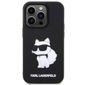 Karl Lagerfeld KLHCP14L3DRKHNK iPhone 14 Pro 6,1" černý/černý pevný obal Rubber Choupette 3D