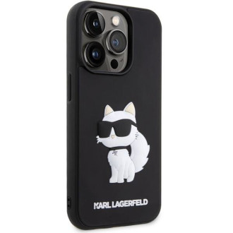 Karl Lagerfeld KLHCP14L3DRKHNK iPhone 14 Pro 6,1" černý/černý pevný obal Rubber Choupette 3D