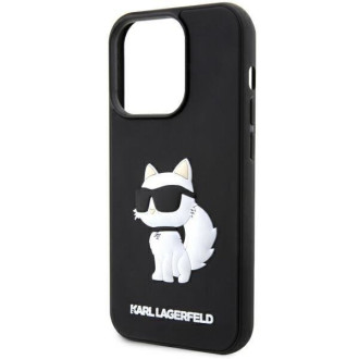 Karl Lagerfeld KLHCP14L3DRKHNK iPhone 14 Pro 6,1" černý/černý pevný obal Rubber Choupette 3D