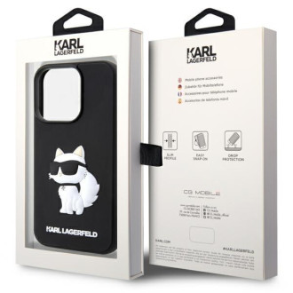 Karl Lagerfeld KLHCP14L3DRKHNK iPhone 14 Pro 6,1" černý/černý pevný obal Rubber Choupette 3D