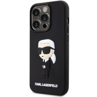 Karl Lagerfeld KLHCP14L3DRKINK iPhone 14 Pro 6,1" černý/černý pevný obal Gumový Ikonik 3D