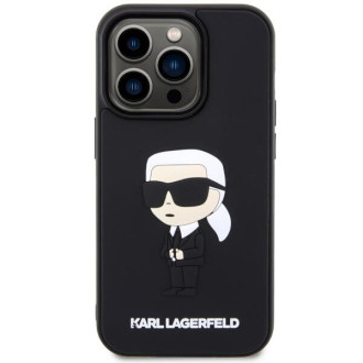 Karl Lagerfeld KLHCP14L3DRKINK iPhone 14 Pro 6,1" černý/černý pevný obal Gumový Ikonik 3D