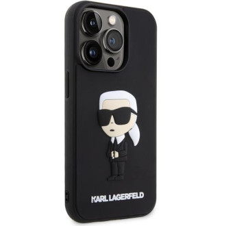 Karl Lagerfeld KLHCP14L3DRKINK iPhone 14 Pro 6,1" černý/černý pevný obal Gumový Ikonik 3D