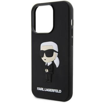 Karl Lagerfeld KLHCP14L3DRKINK iPhone 14 Pro 6,1" černý/černý pevný obal Gumový Ikonik 3D