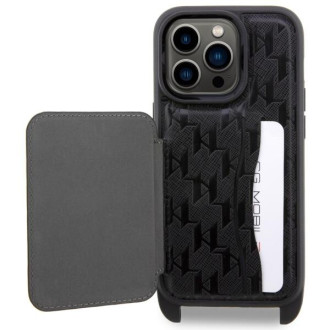 Karl Lagerfeld KLHCP14LCSAKHPKK iPhone 14 Pro 6,1" pevný kryt černo/černý Crossbody Saffiano Monogram Ikonik