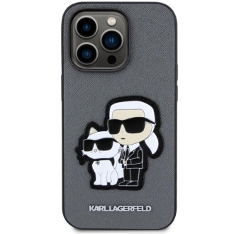 Karl Lagerfeld KLHCP14LSANKCPG iPhone 14 Pro 6,1" pevný obal stříbrný/stříbrný Saffiano Karl & Choupette