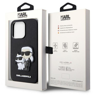 Karl Lagerfeld KLHCP14LSANKCPK iPhone 14 Pro 6,1" pevný kryt černo/černý Saffiano Karl & Choupette