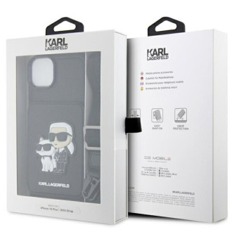 Karl Lagerfeld KLHCP14MCSAKCPMK iPhone 14 Plus 6,7" pevný obal černo/černý Crossbody Saffiano Karl & Choupette