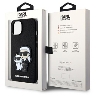 Karl Lagerfeld KLHCP14MSANKCPK iPhone 14 Plus 6,7" pevný obal černo/černý Saffiano Karl & Choupette