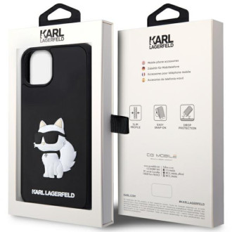 Karl Lagerfeld KLHCP14S3DRKHNK iPhone 14 6,1&quot; černý/černý pevný obal Gumová chupeta 3D