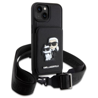 Karl Lagerfeld KLHCP14SCSAKCPMK iPhone 14 6,1&quot; pevný obal černo/černý Crossbody Saffiano Karl &amp; Choupette